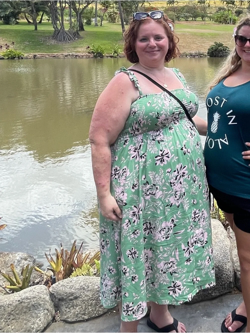 torrid Green Floral Midi Dress with Smocked Bodice and Ruffle Straps - Picture 10 of 10